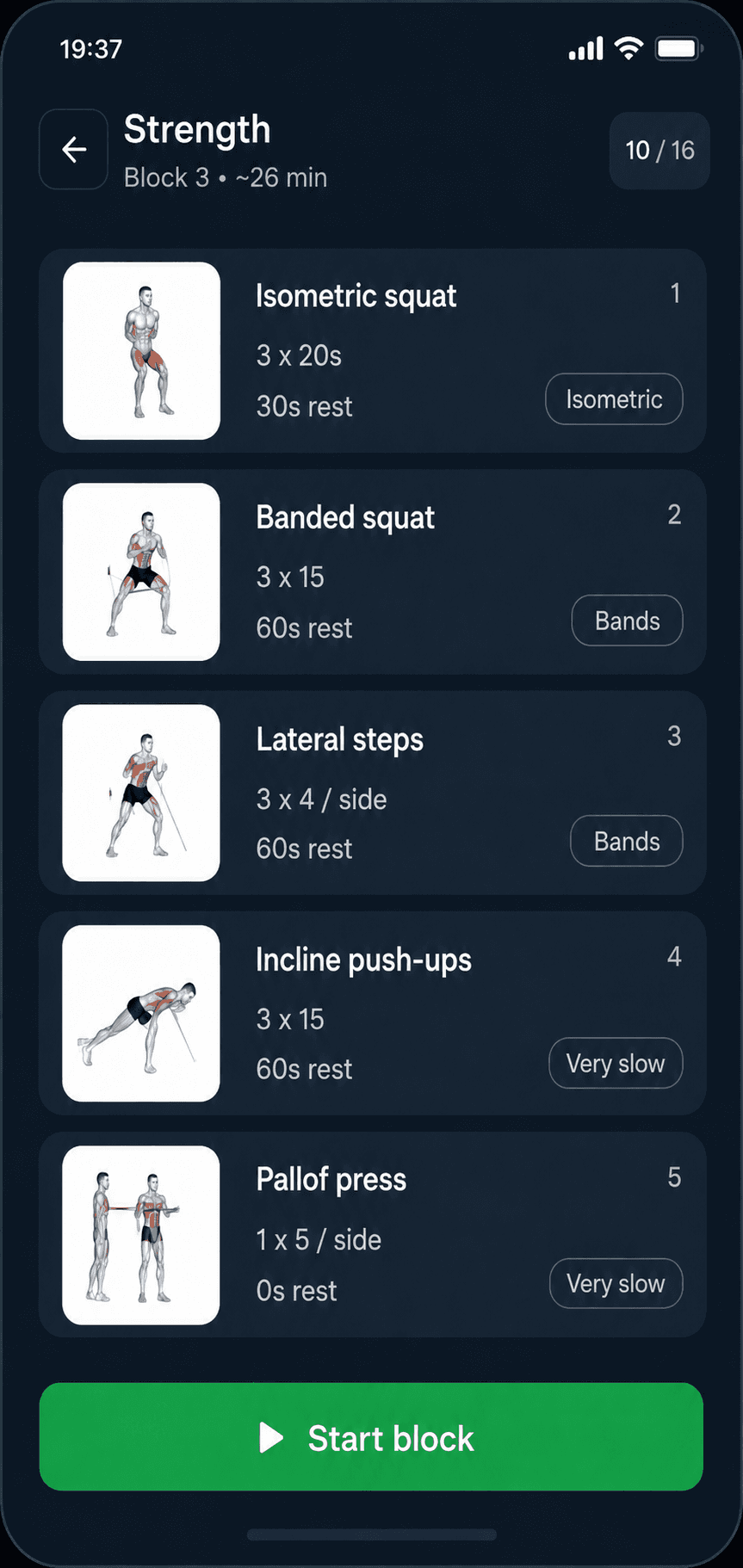 Exercise list
