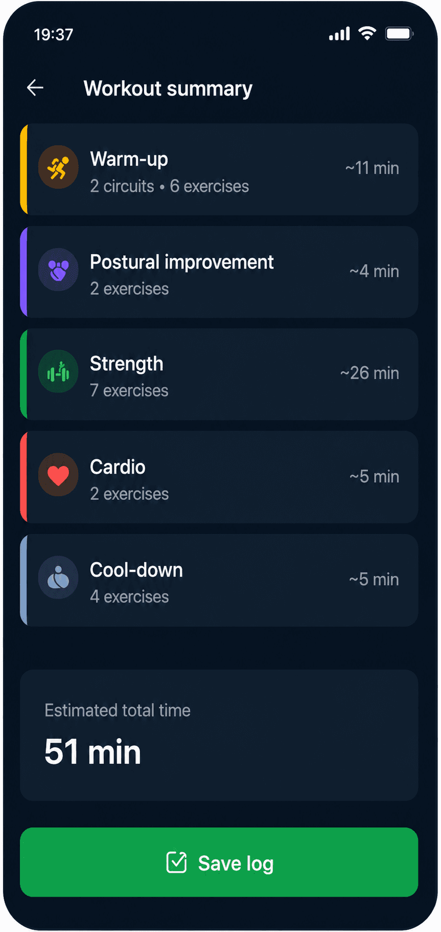 Workout summary